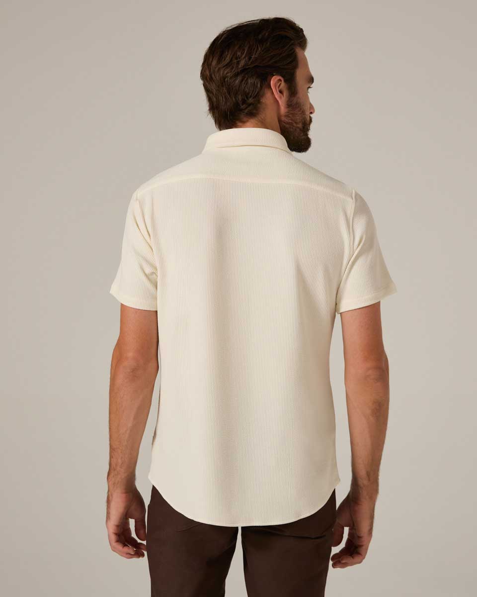7 Diamonds: Levine Short Sleeve Shirt - BIEGE