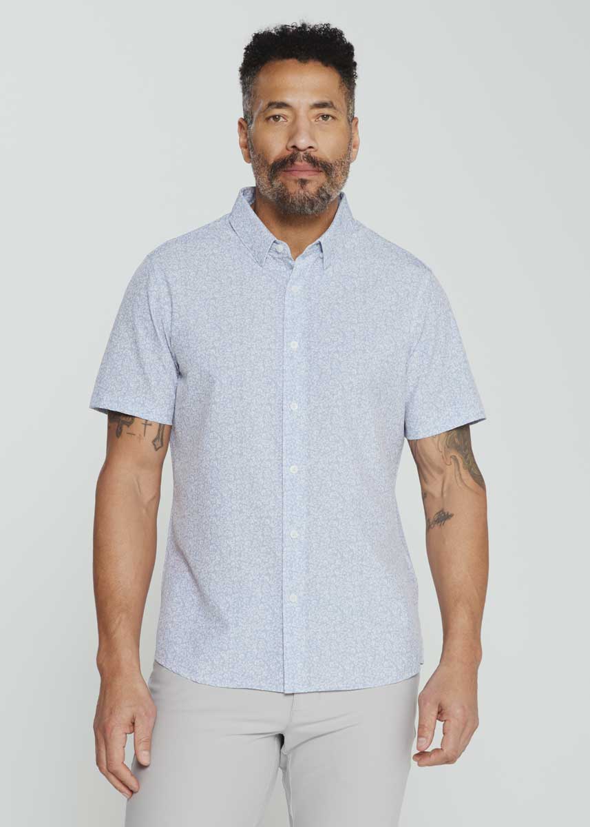 7Diamonds: Olivier Short Sleeve Shirt - STN BLU