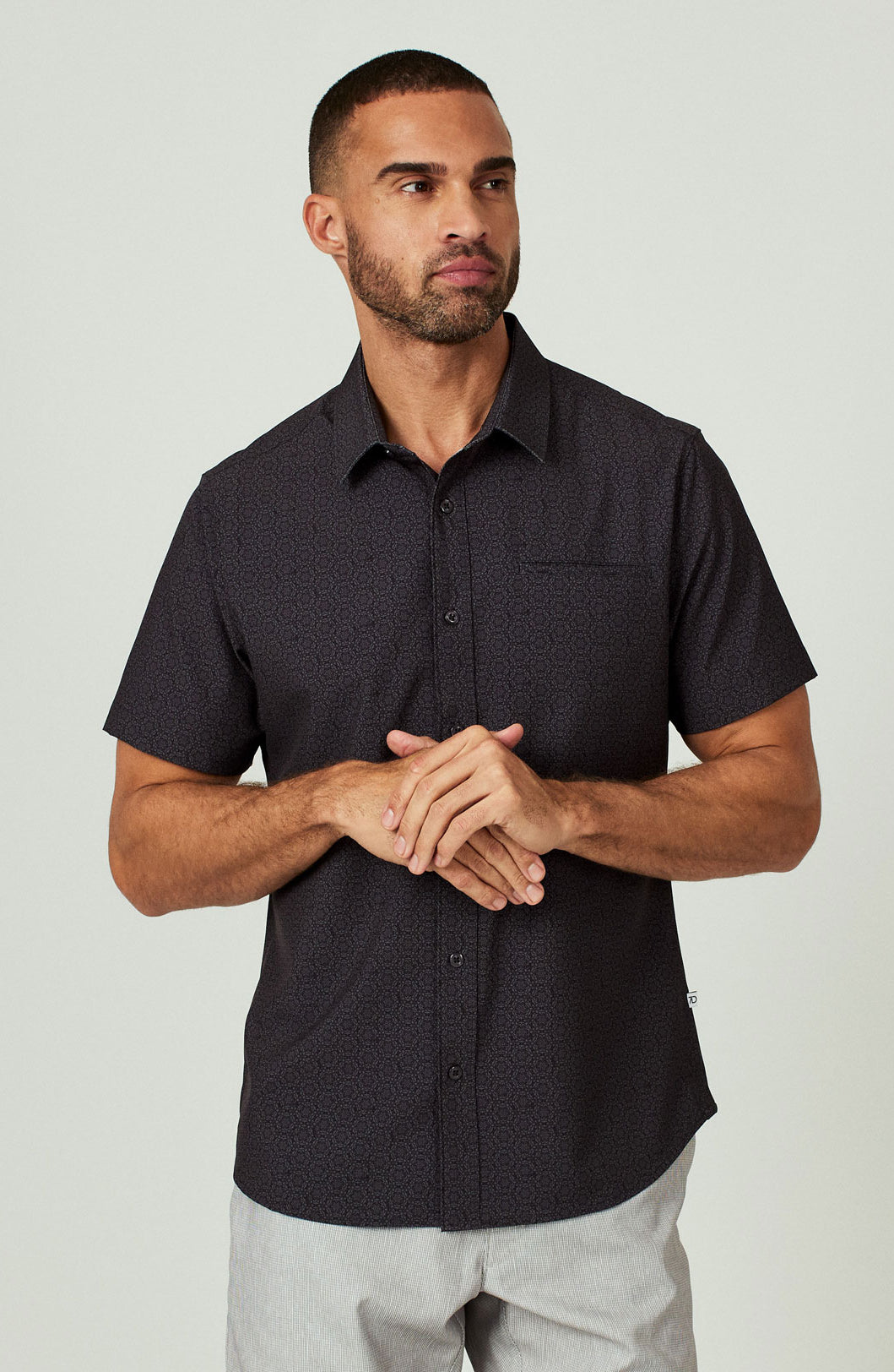 7 Diamonds: Praia Short Sleeve Shirt - BLACK