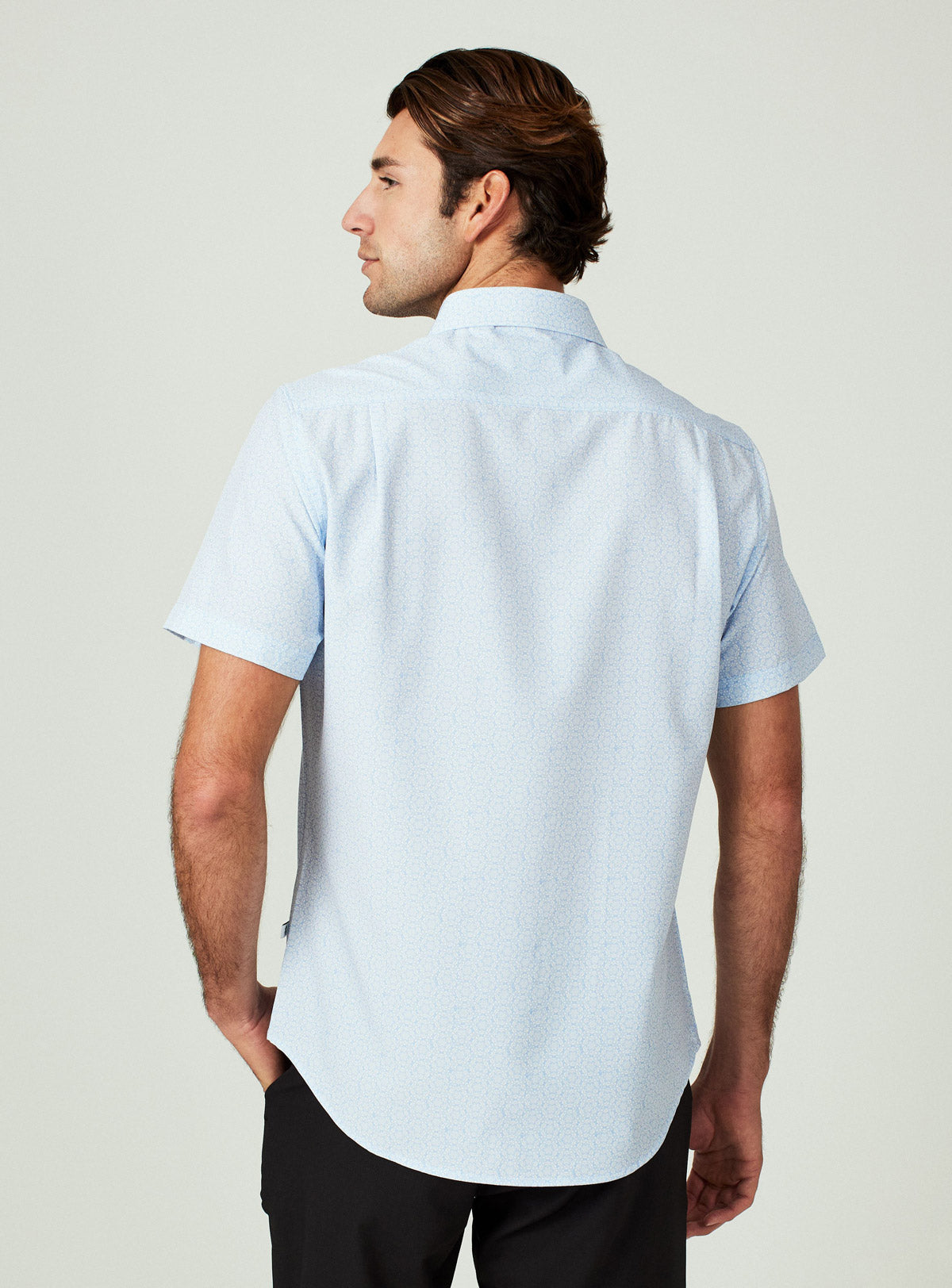 7 Diamonds: Praia Short Sleeve Shirt - LT.BLUE