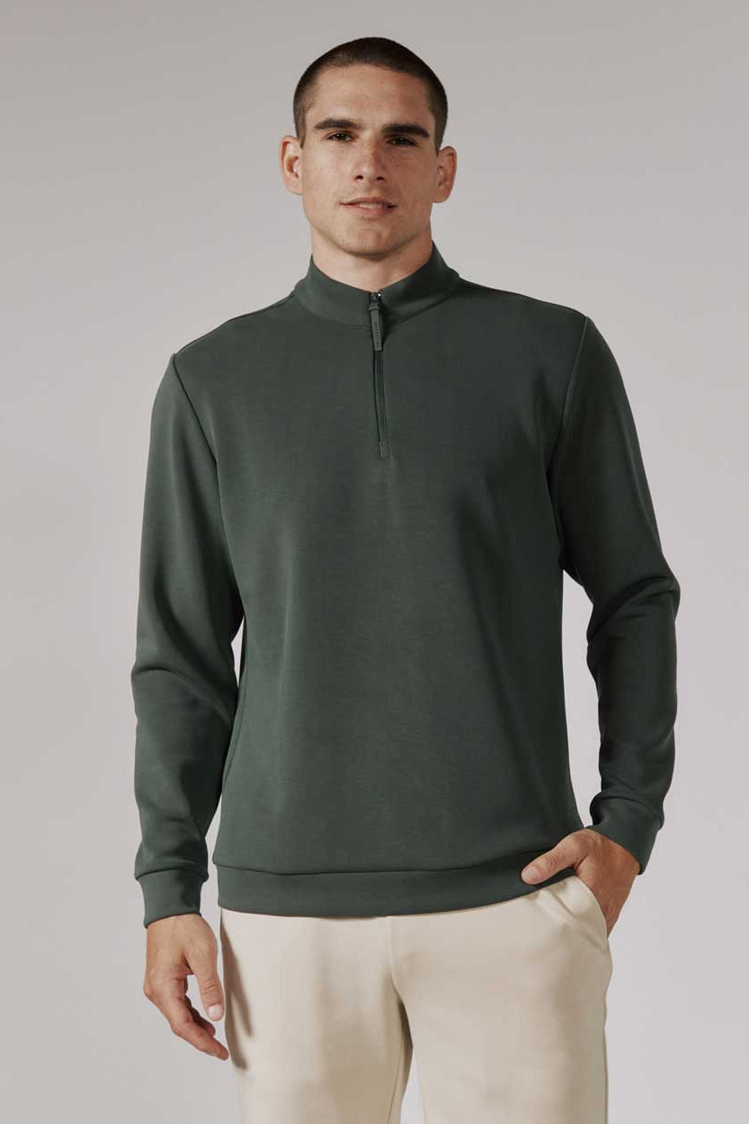 7Diamonds: Rev Quarter-Zip Pullover - BASIL
