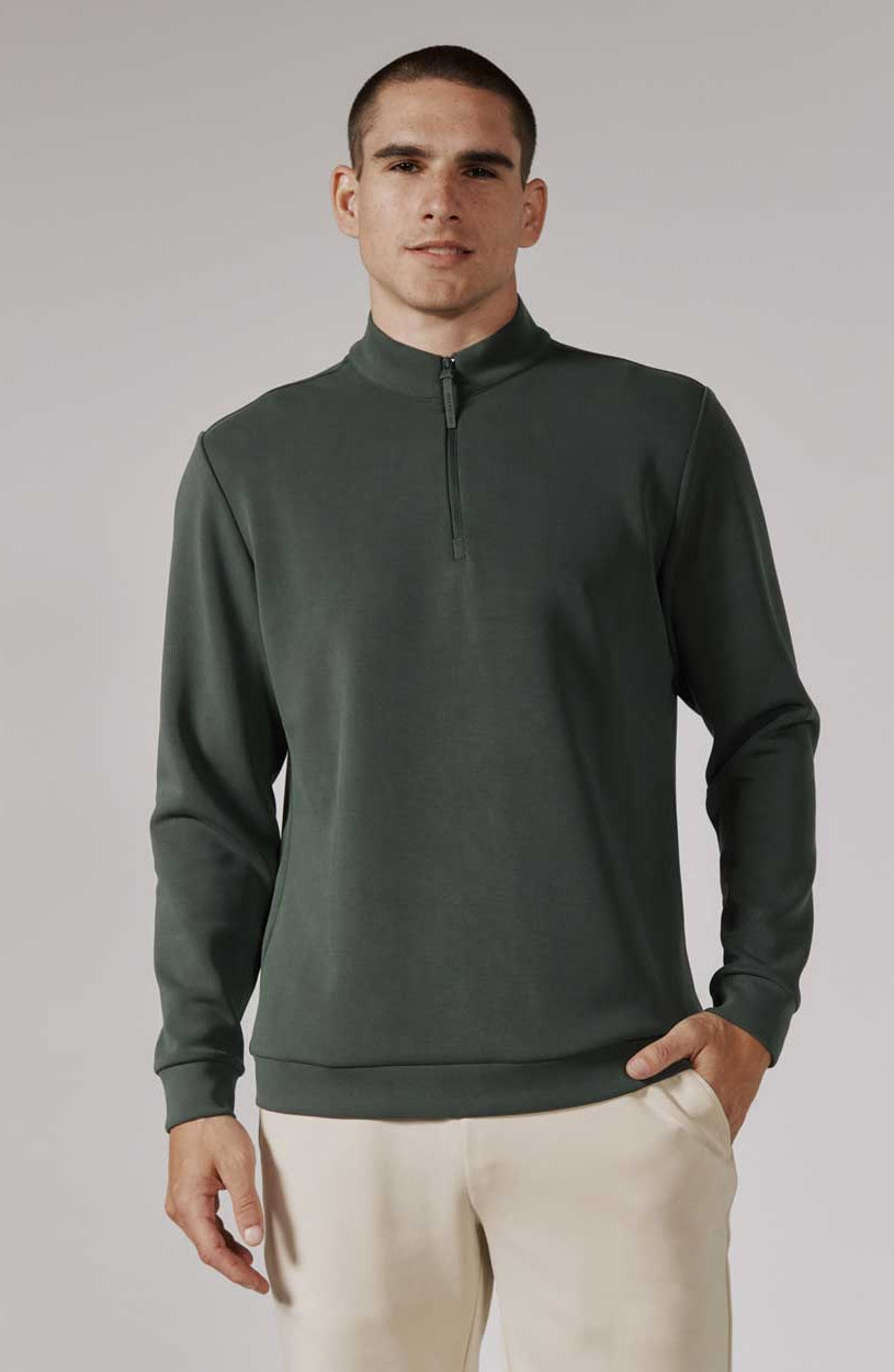 7Diamonds: Rev Quarter-Zip Pullover - BASIL