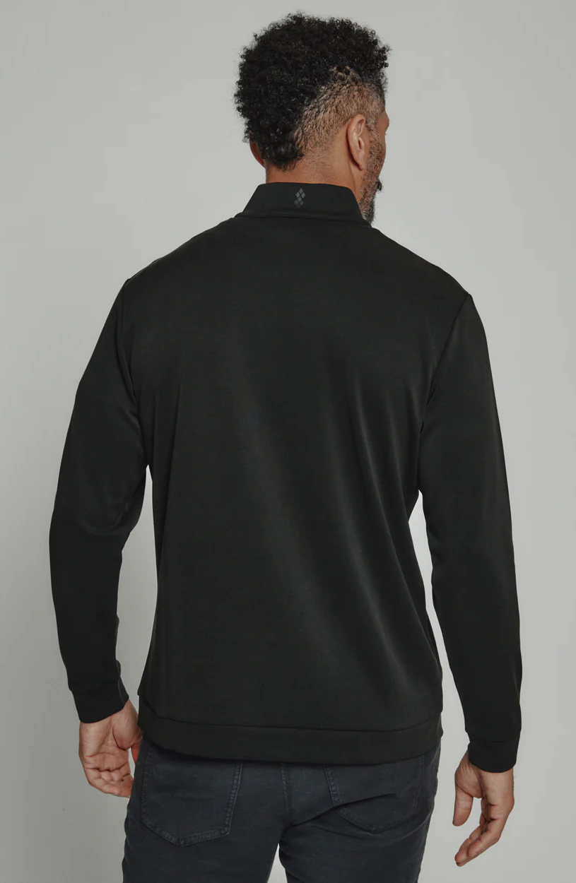 7Diamonds: Rev Quarter-Zip Pullover - BLACK