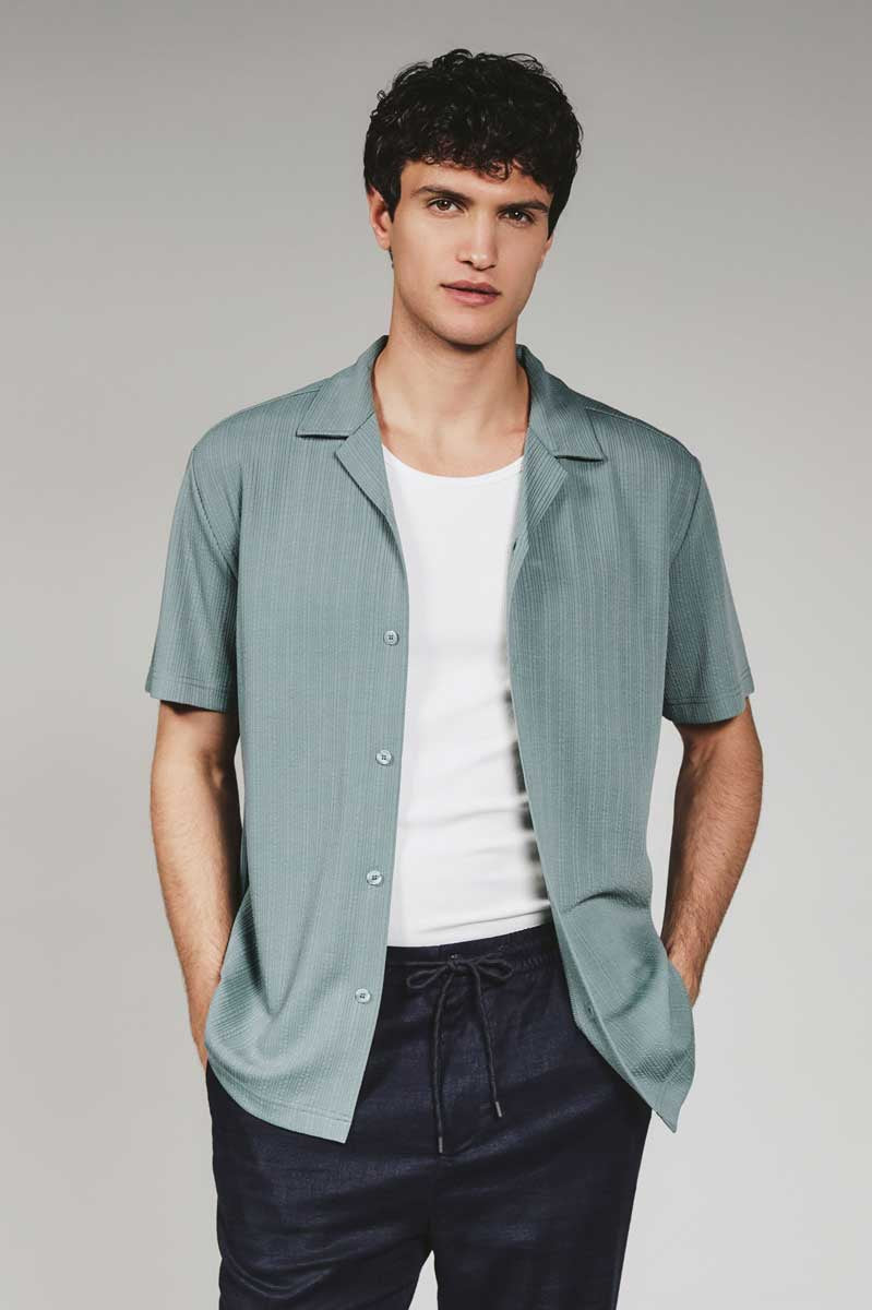 7Diamonds: Vaughn Camp Shirt - SEAFOAM