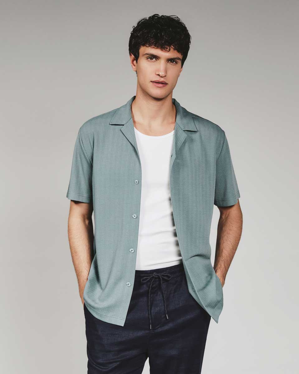 7Diamonds: Vaughn Camp Shirt - SEAFOAM