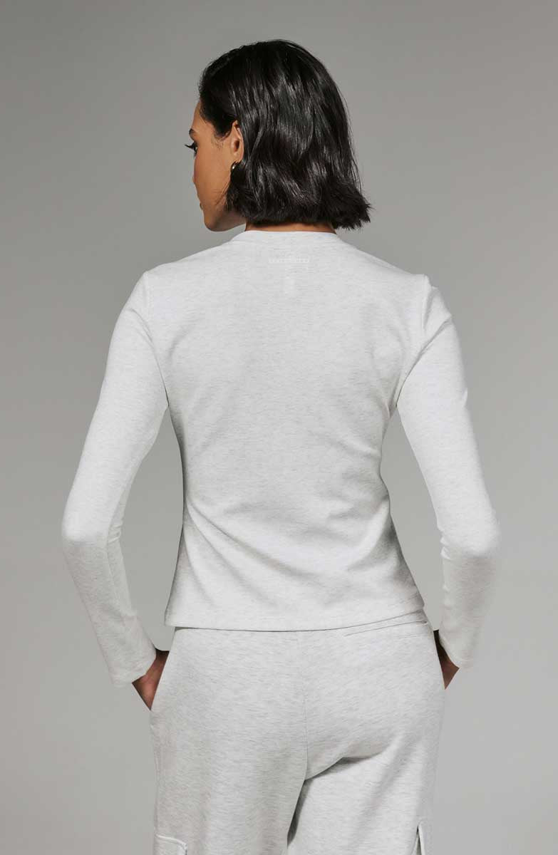 7 Diamonds: Women's Rev Long Sleeve Tee - HTHRLGRY
