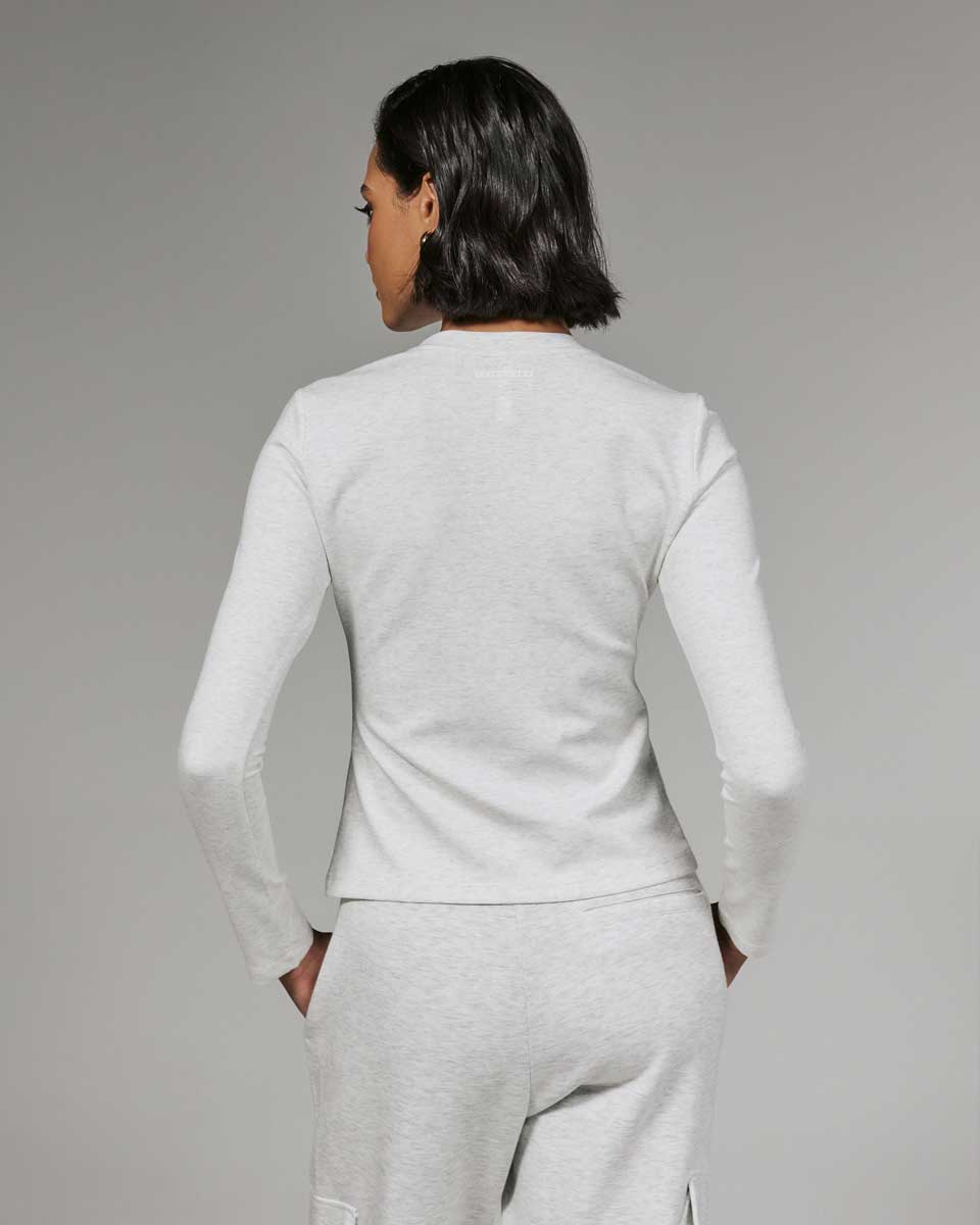 7 Diamonds: Women's Rev Long Sleeve Tee - HTHRLGRY