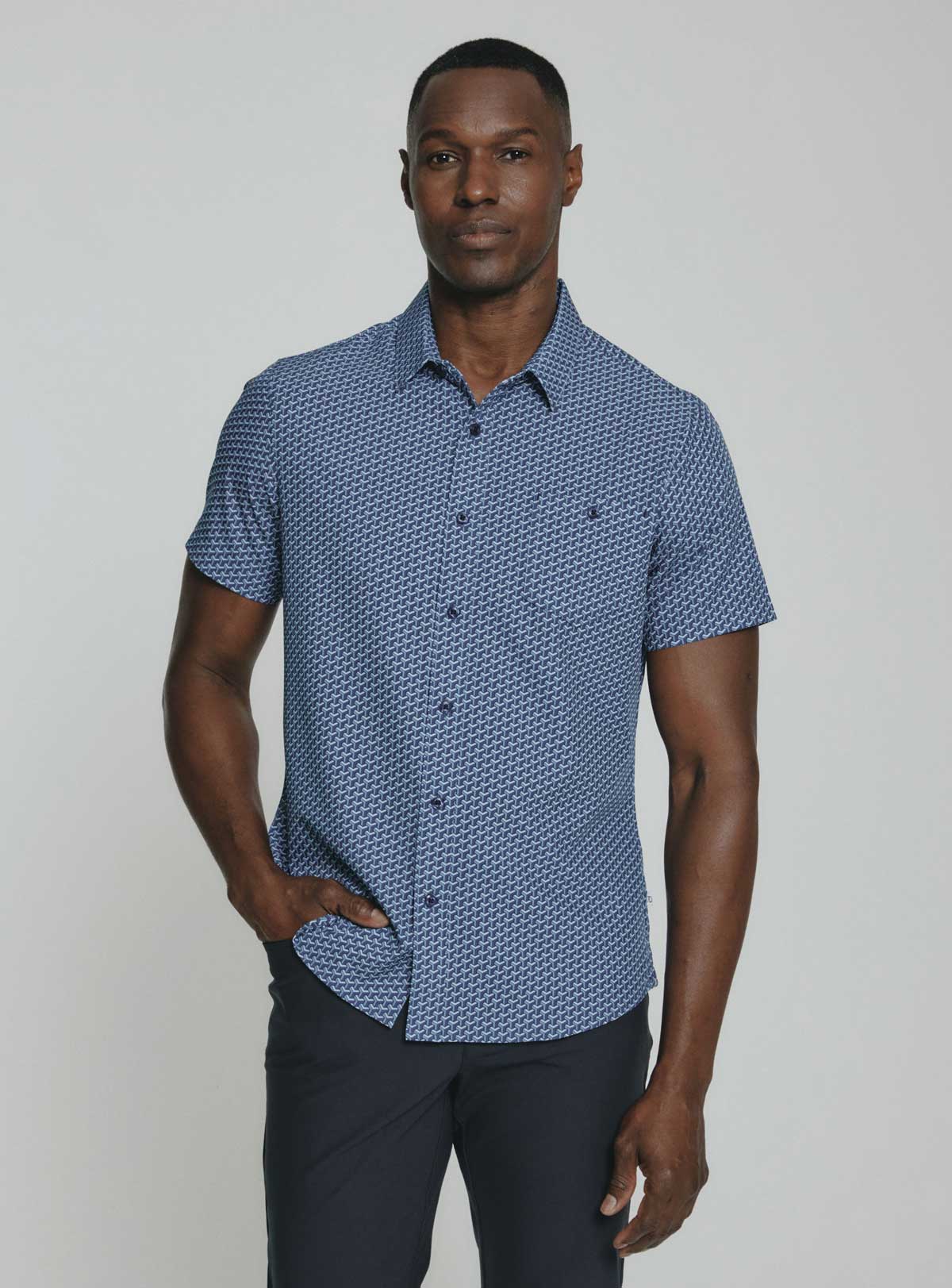 7Diamonds: Wyrie Short Sleeve Shirt - NAVY
