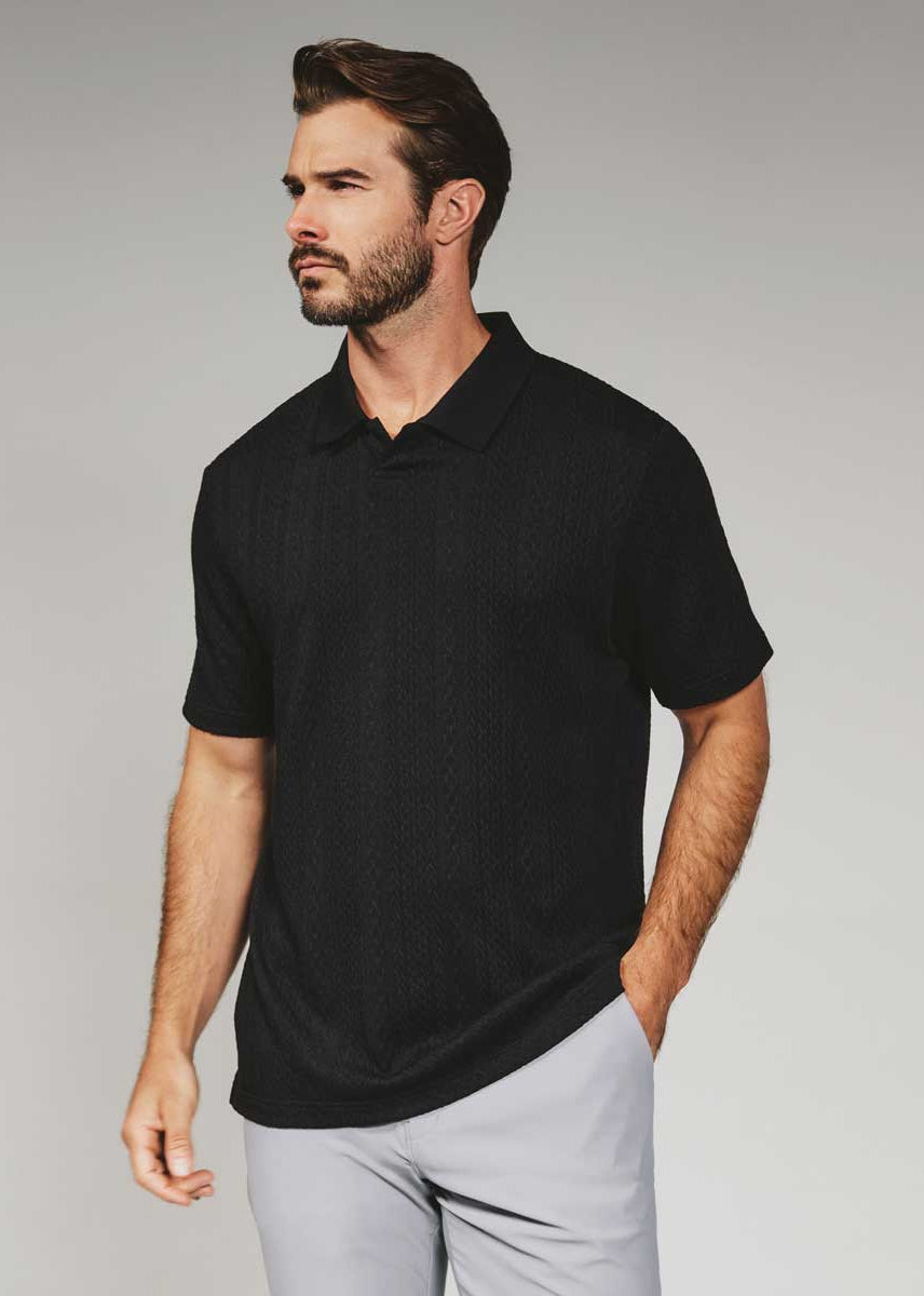 7Diamonds: Zayne Sweater Polo - BLACK