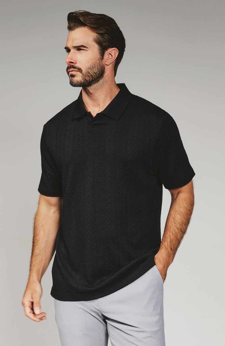 7Diamonds: Zayne Sweater Polo - BLACK