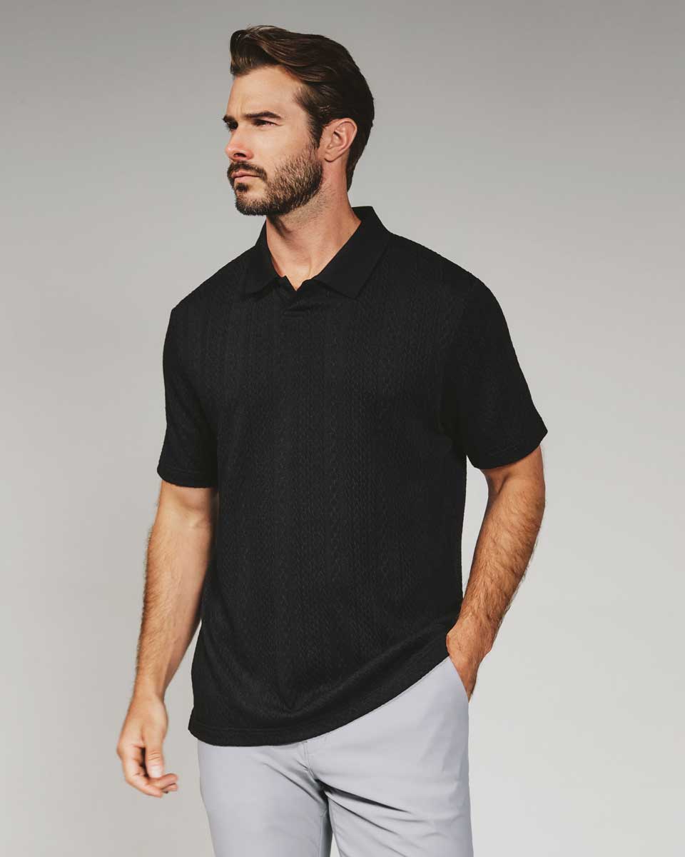 7Diamonds: Zayne Sweater Polo - BLACK