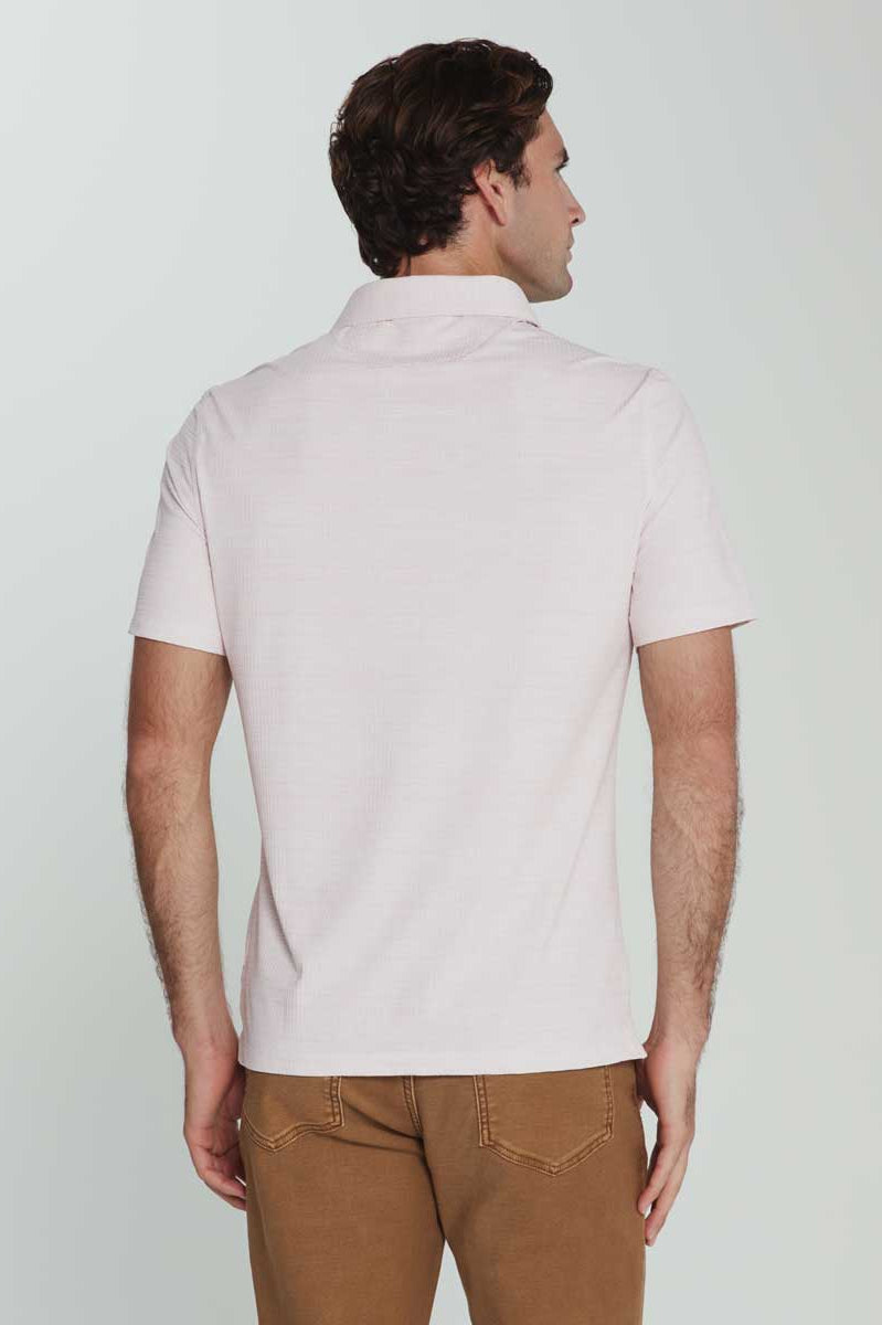 7Diamonds: Alden Seersucker Stretch Polo - QUARTZ