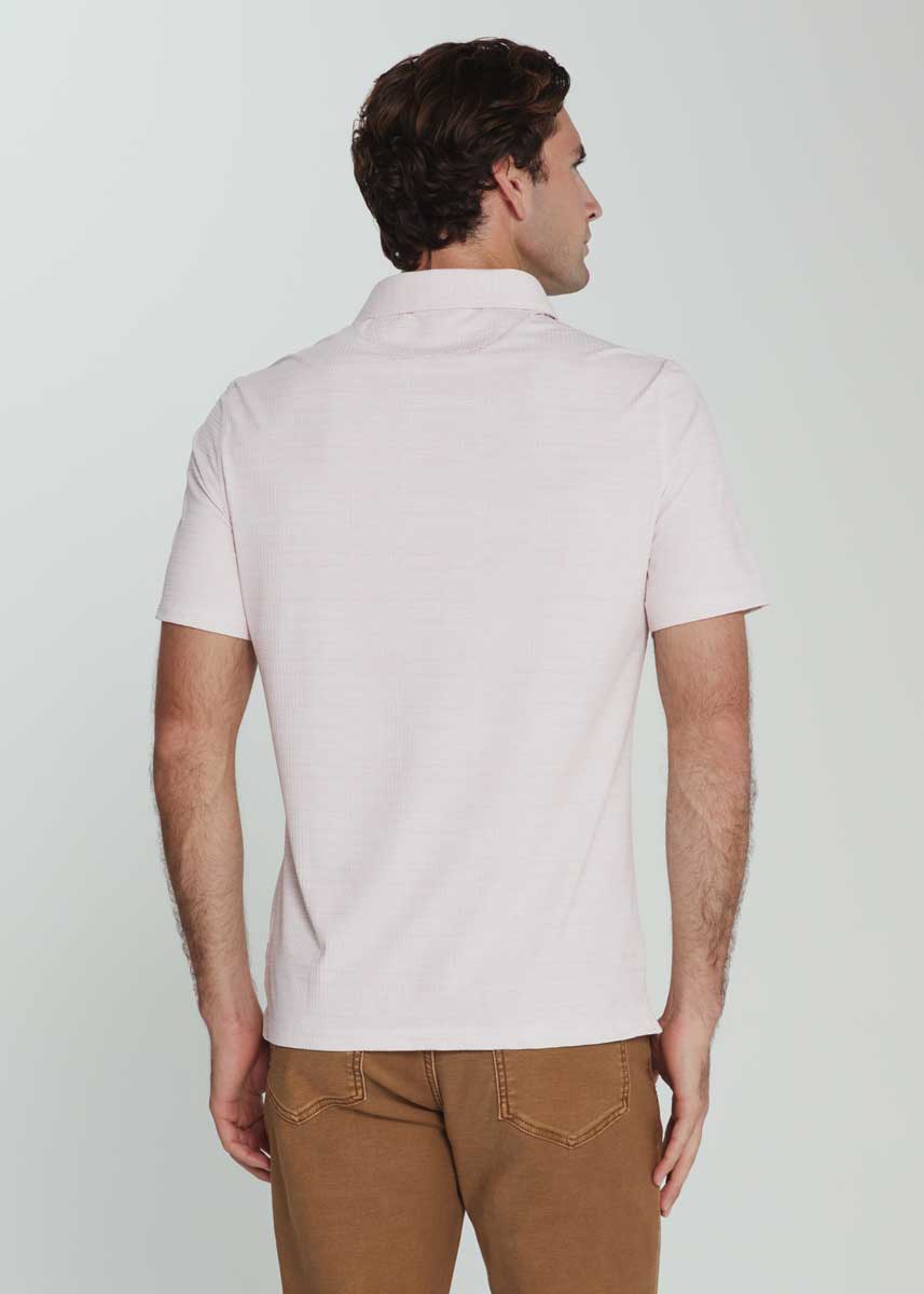 7Diamonds: Alden Seersucker Stretch Polo - QUARTZ