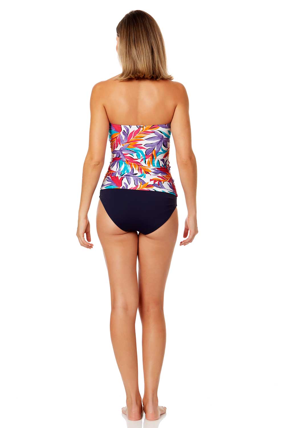 Anne Cole: Dance Floor Palm Twist Front Bandeaukini Top