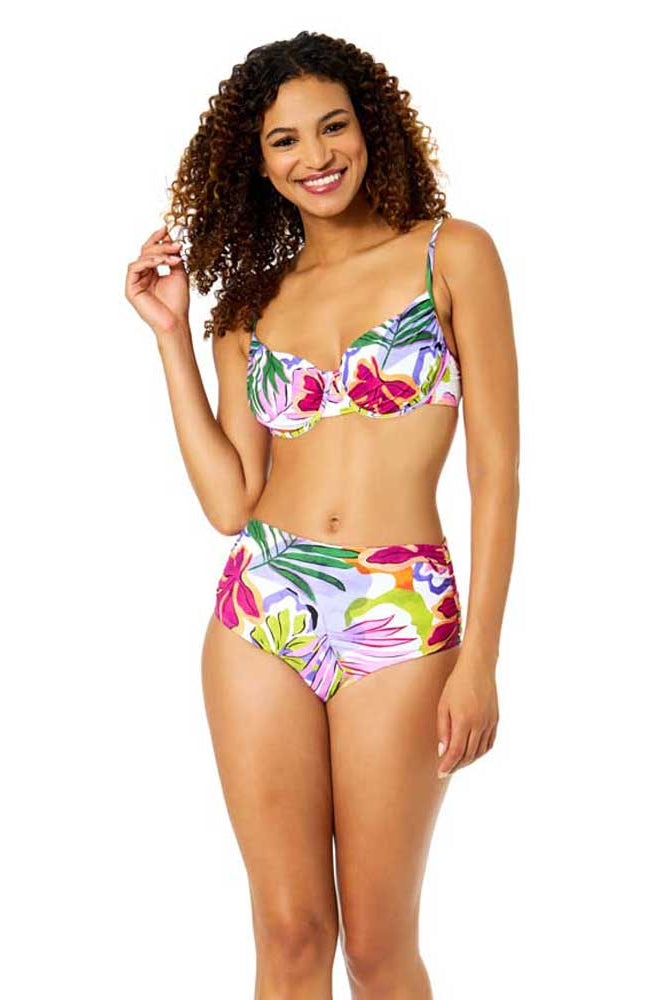 Anne Cole: Mod Tropical Shirred Underwire Bikini Top