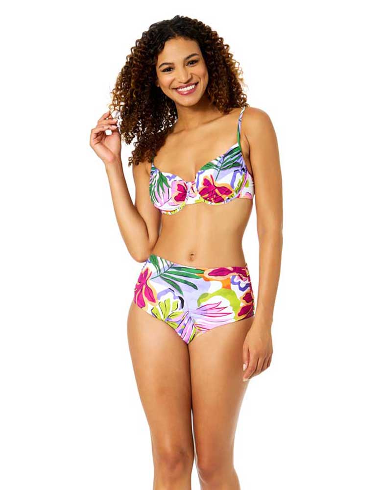 Anne Cole: Mod Tropical Shirred Underwire Bikini Top