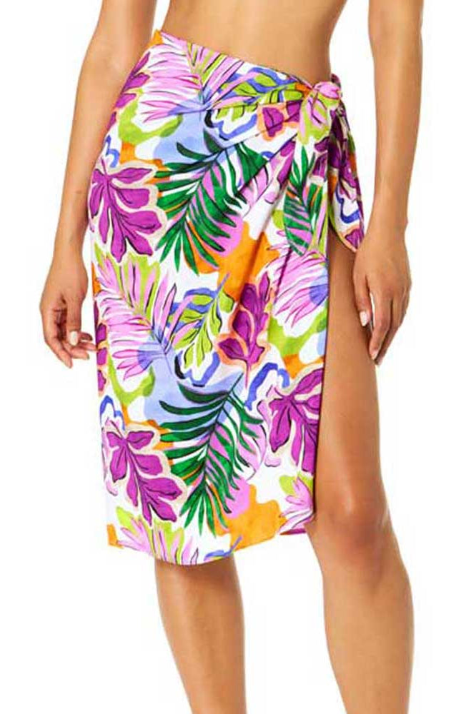 Anne Cole: Mod Tropical Tie Front Pareo Cover Up