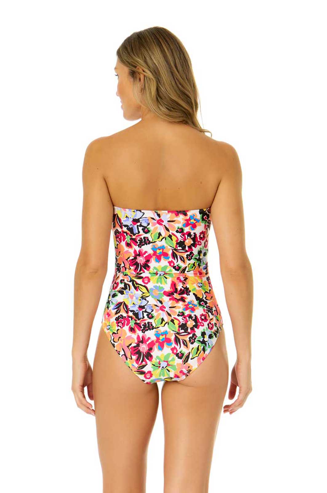 Anne Cole: One Piece Sun Blossom Twist Front Bandeau Swimsuit