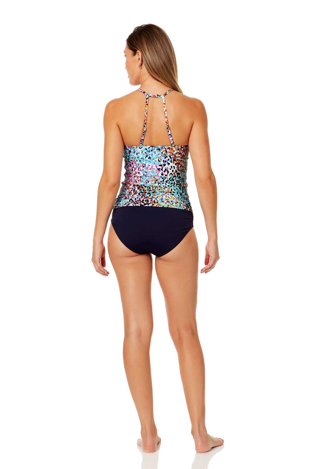 Anne Cole: Sunset Dot High Neck Tankini Top