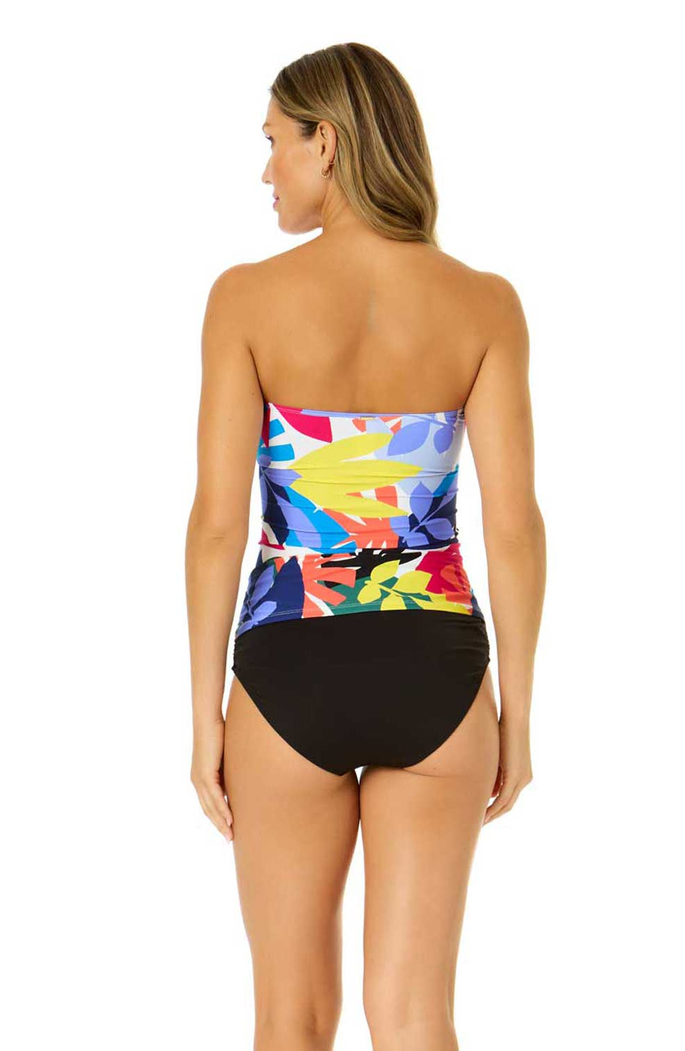 Anne Cole: Tropic Stamp Twist Front Bandeaukini Top