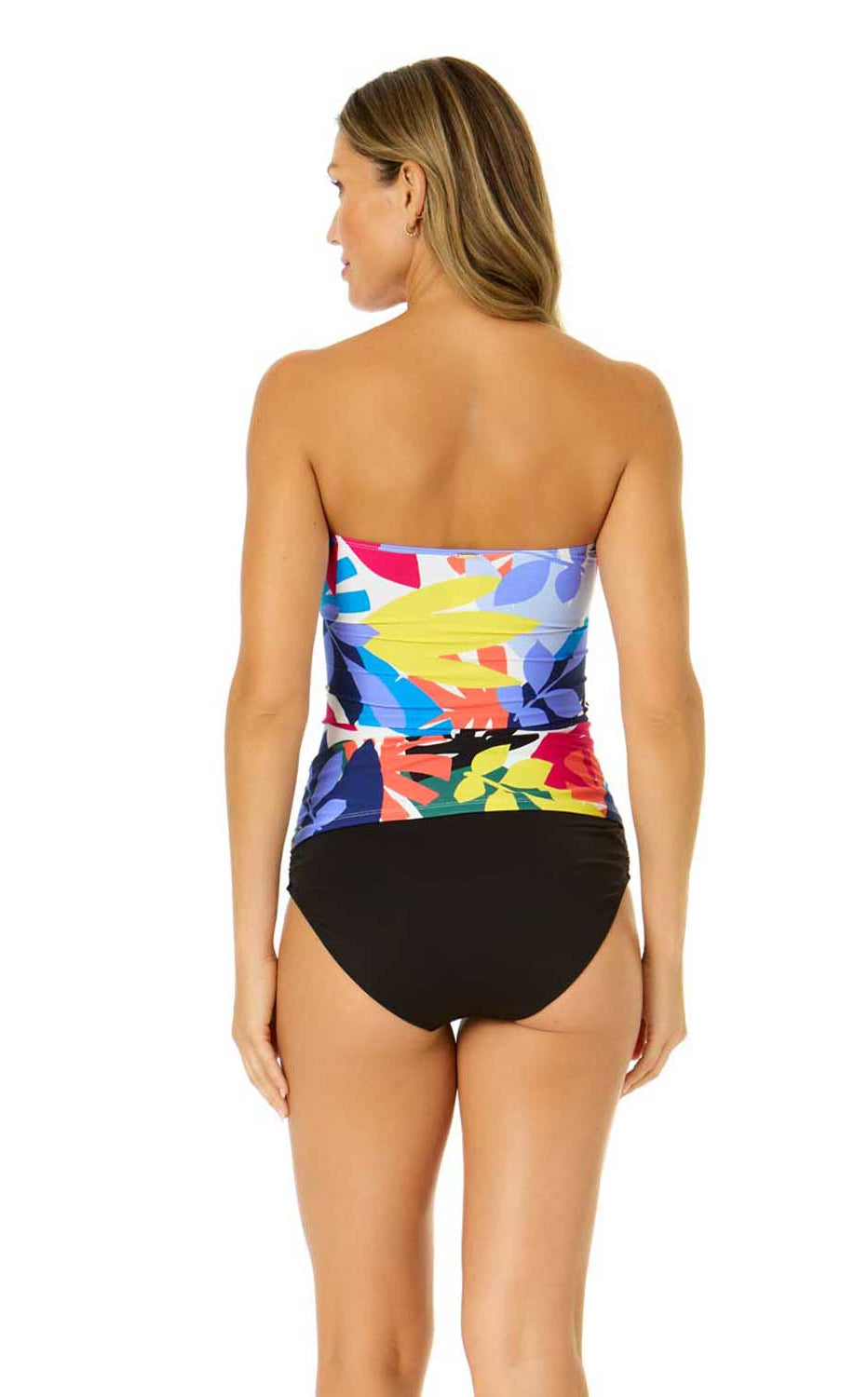 Anne Cole: Tropic Stamp Twist Front Bandeaukini Top