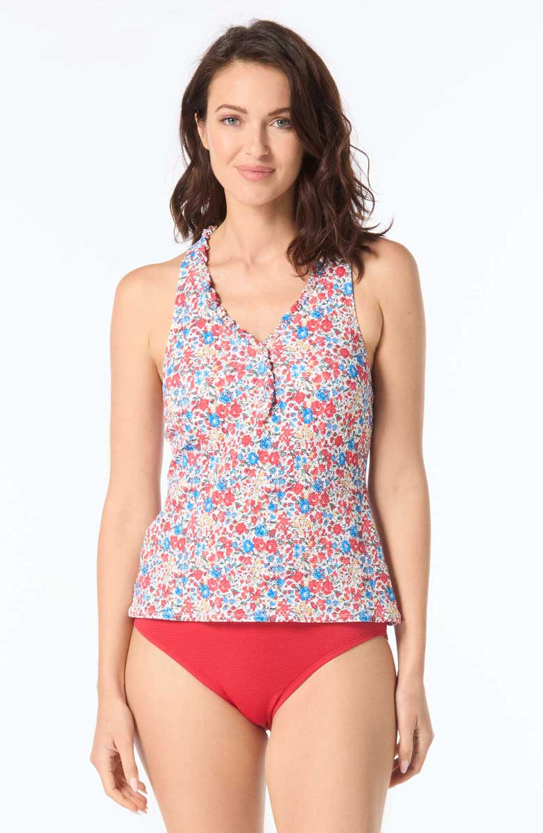 Beach House: Bella Flora Pique Nina Racerback Tankini Top