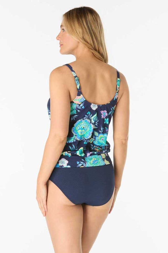 Beach House: Diamond Meadows Brandy Textured Blouson Top