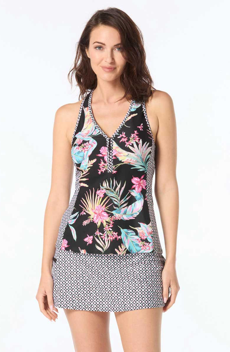 Beach House: Endless Summer Erinna Racerback Tankini Top - BLACK