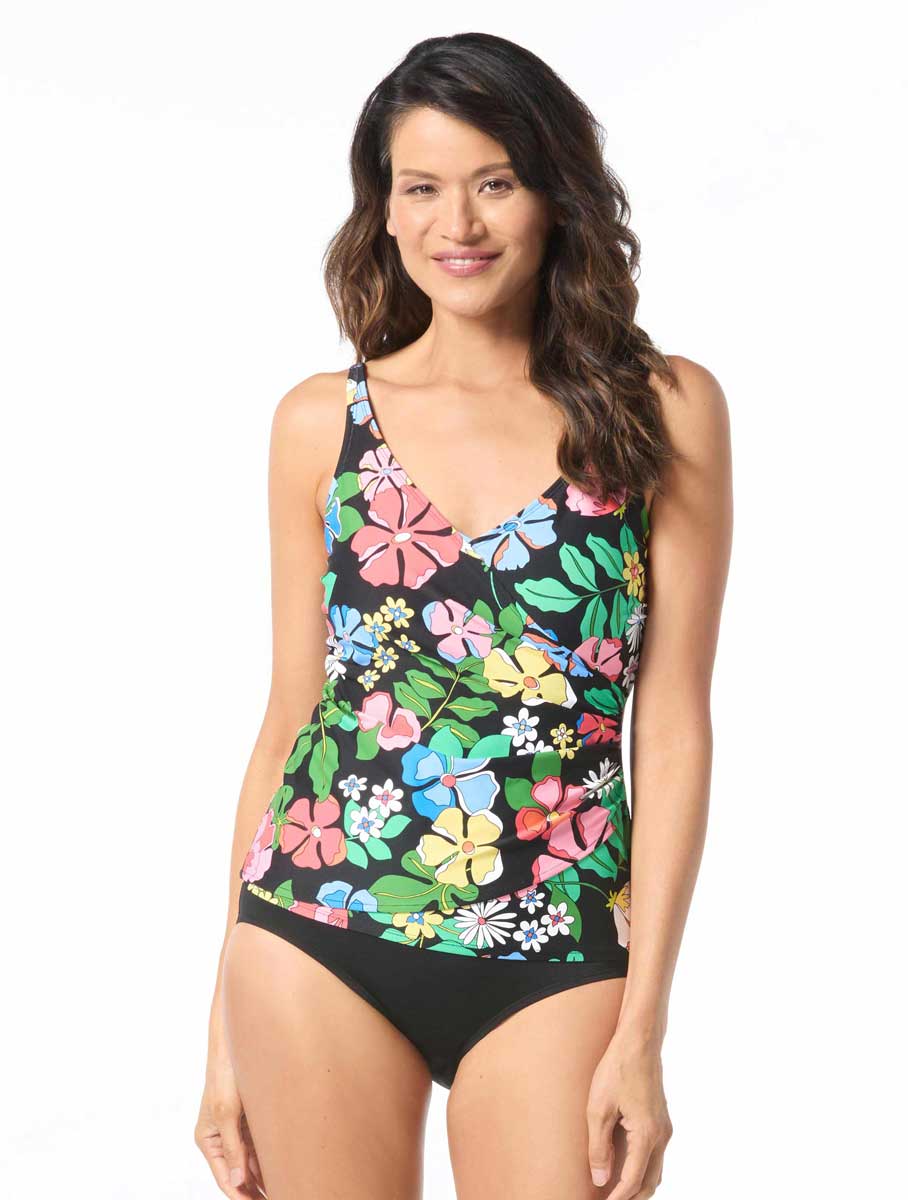Beach House: Midnight Garden Lola Wrap Tankini Top