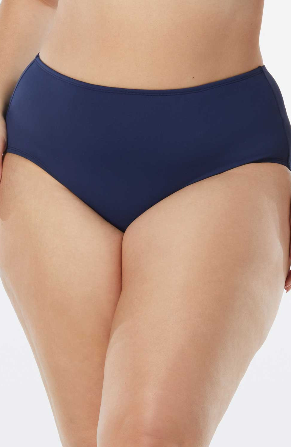 Beach House: Plus Size Beach Solids Chloe High Waist Bikini Bottom
