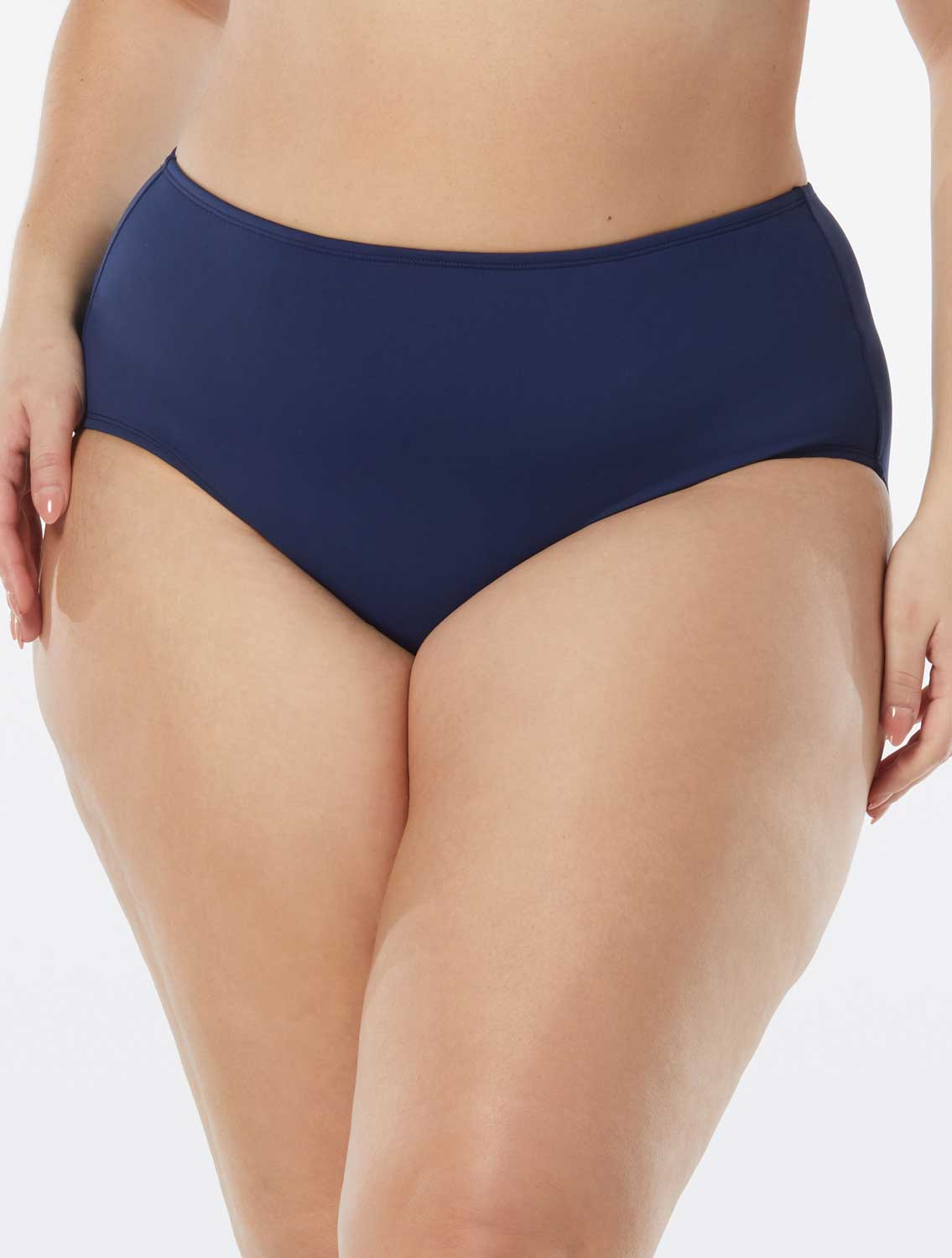 Beach House: Plus Size Beach Solids Chloe High Waist Bikini Bottom