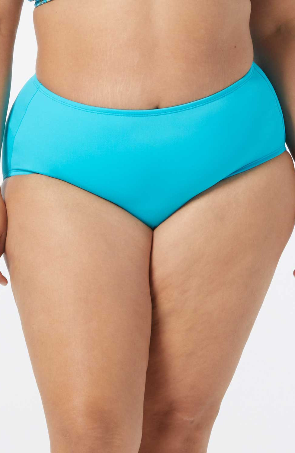 Beach House: Plus Size Beach Solids Chloe High Waist Bikini Bottom