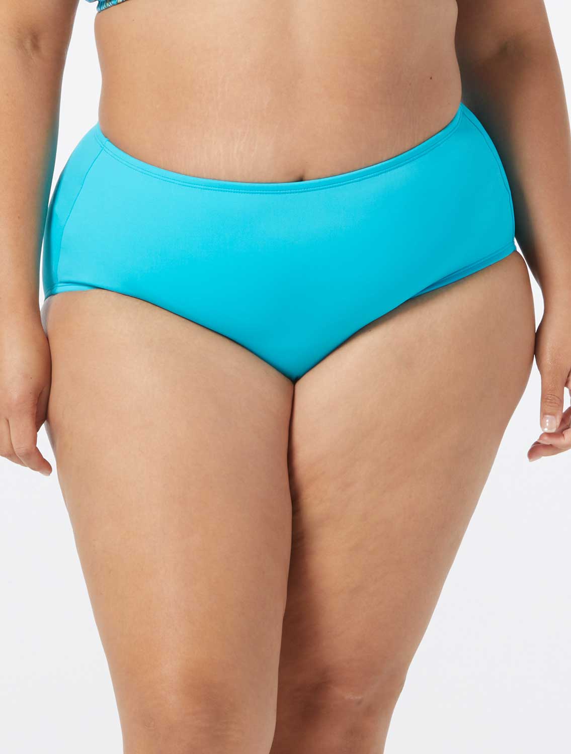 Beach House: Plus Size Beach Solids Chloe High Waist Bikini Bottom