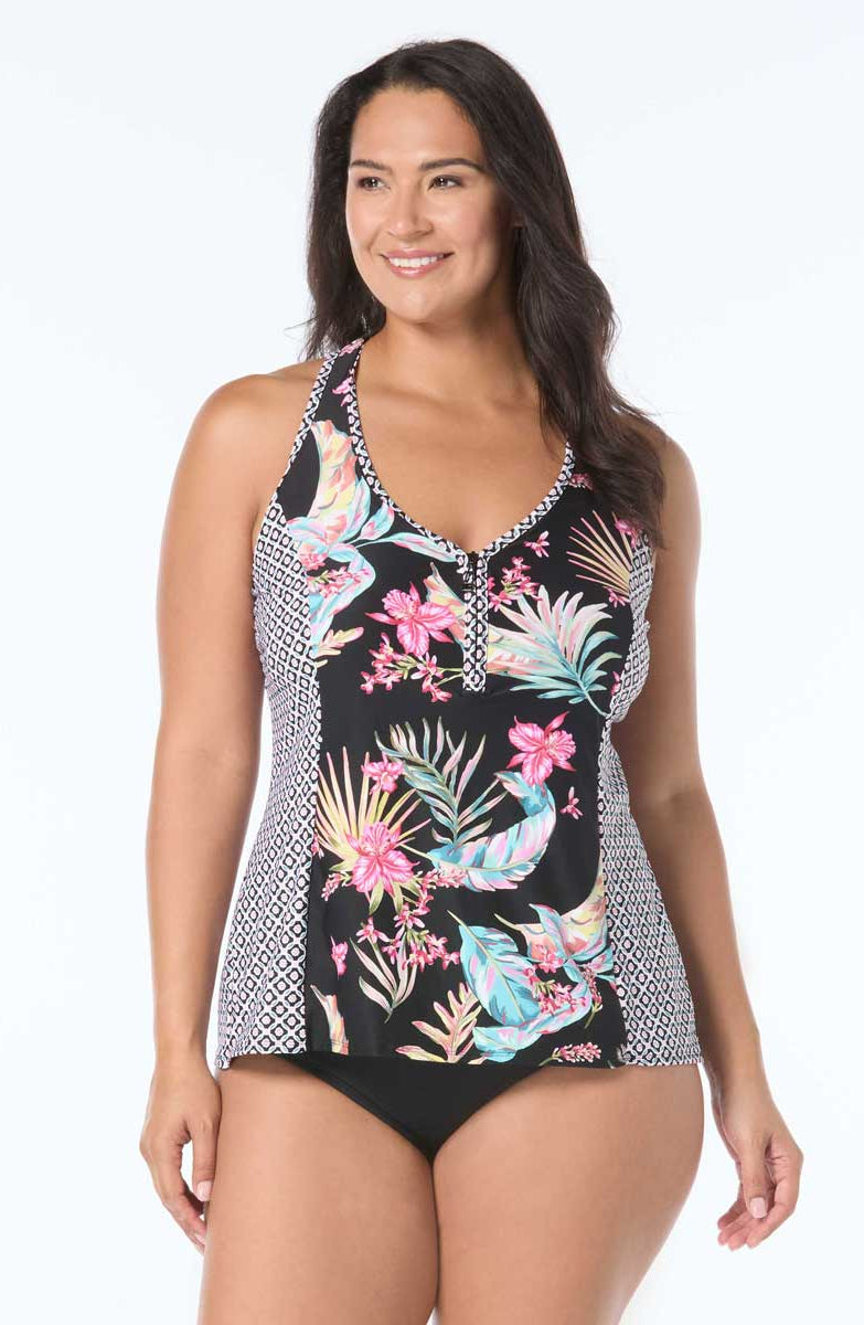 Beach House: Plus Size Endless Summer Erinna Racerback Tankini Top