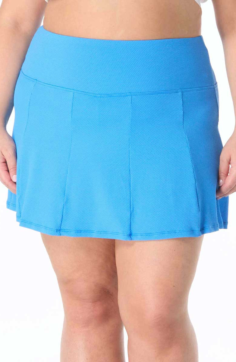 Beach House: Plus Size Olivia Pique Solid Princess Seam Skort - PERI