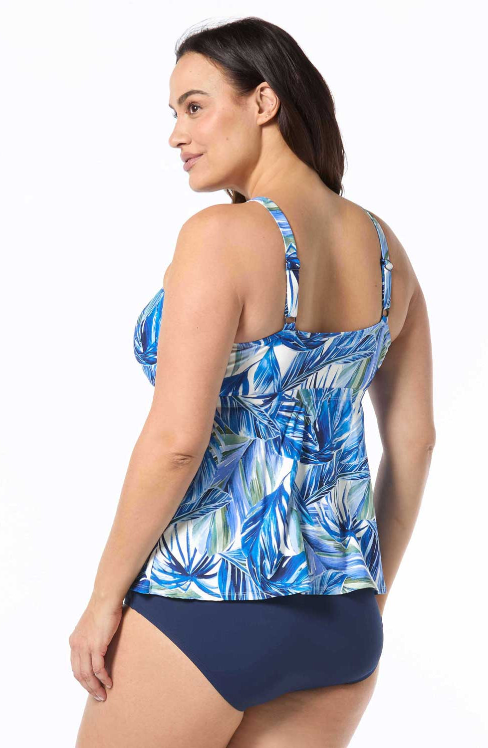 Beach House: Plus Size Pacfic Palm Blair High Neck Tankini Top