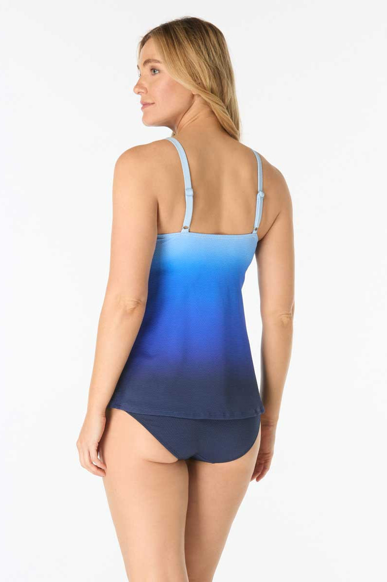 Beach House: Sea View Ombre Blair High Neck Tankini Top