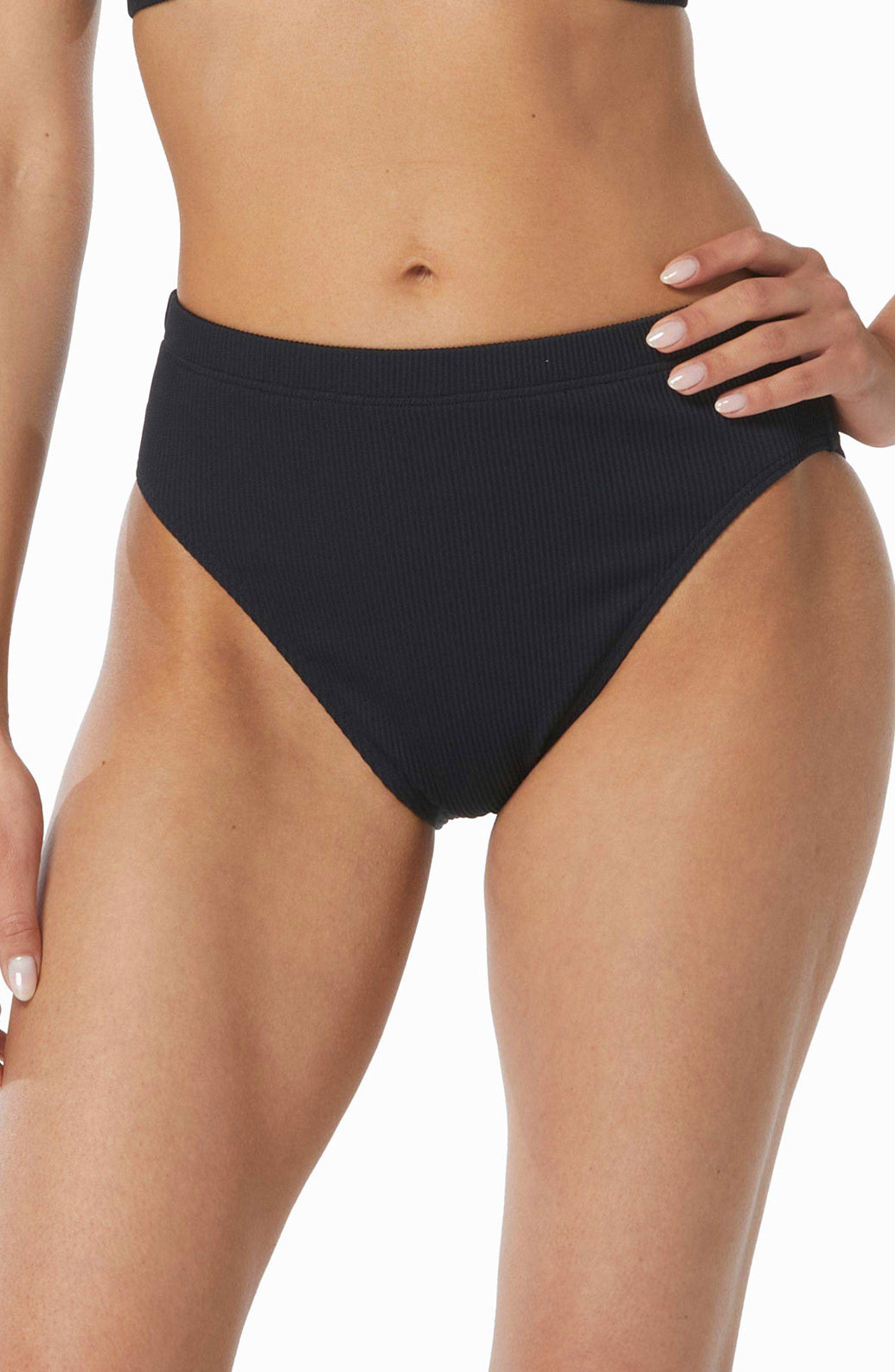 Beach House Sport: Solid Ribbed Bethany High Waist Bikini Bottom
