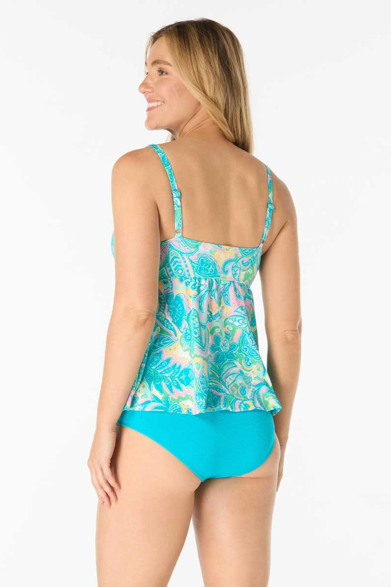 Beach House: The Sweet Life Willow Textured Twist Underwire Tankini Top