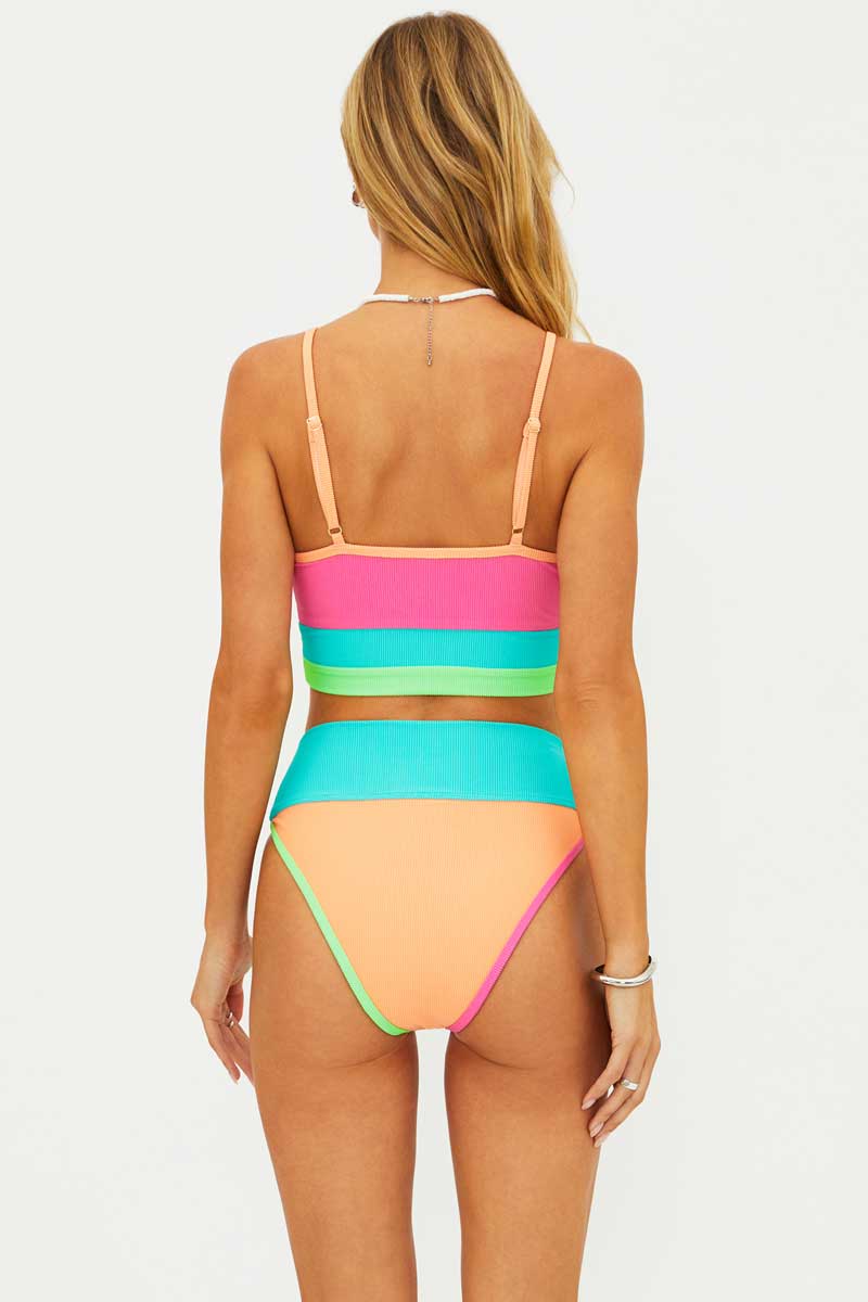 Beach Riot: Aqua Haze Colorblock Emmy High Waist Bottom