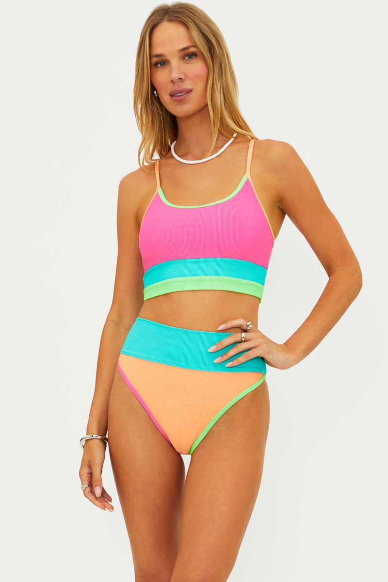 Beach Riot: Aqua Haze Colorblock Eva Crop Top