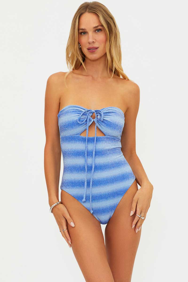 Beach Riot: One Piece Sapphire Sea Shine Bandeau Halter
