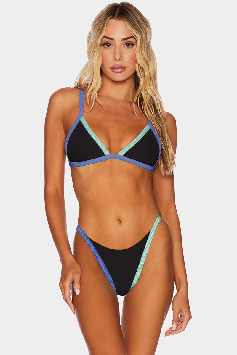 Beach Riot: Sapphire Sea Colorblock Mika Triangle Top