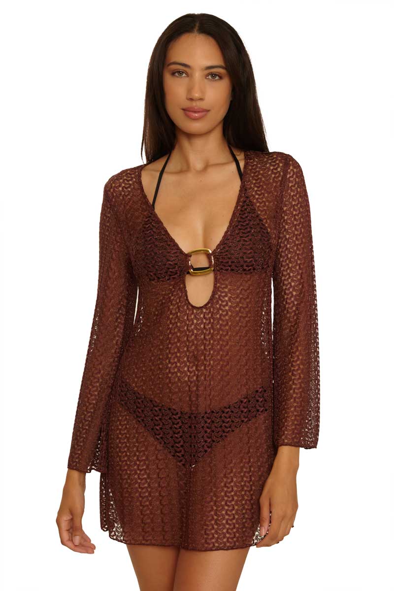 Becca: Golden Crochet Tunic