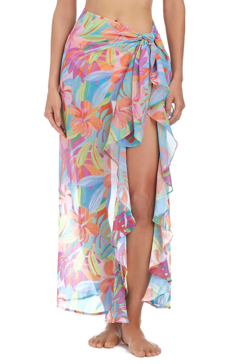 Bleu: Bellissino Botanica Ruffle Sarong
