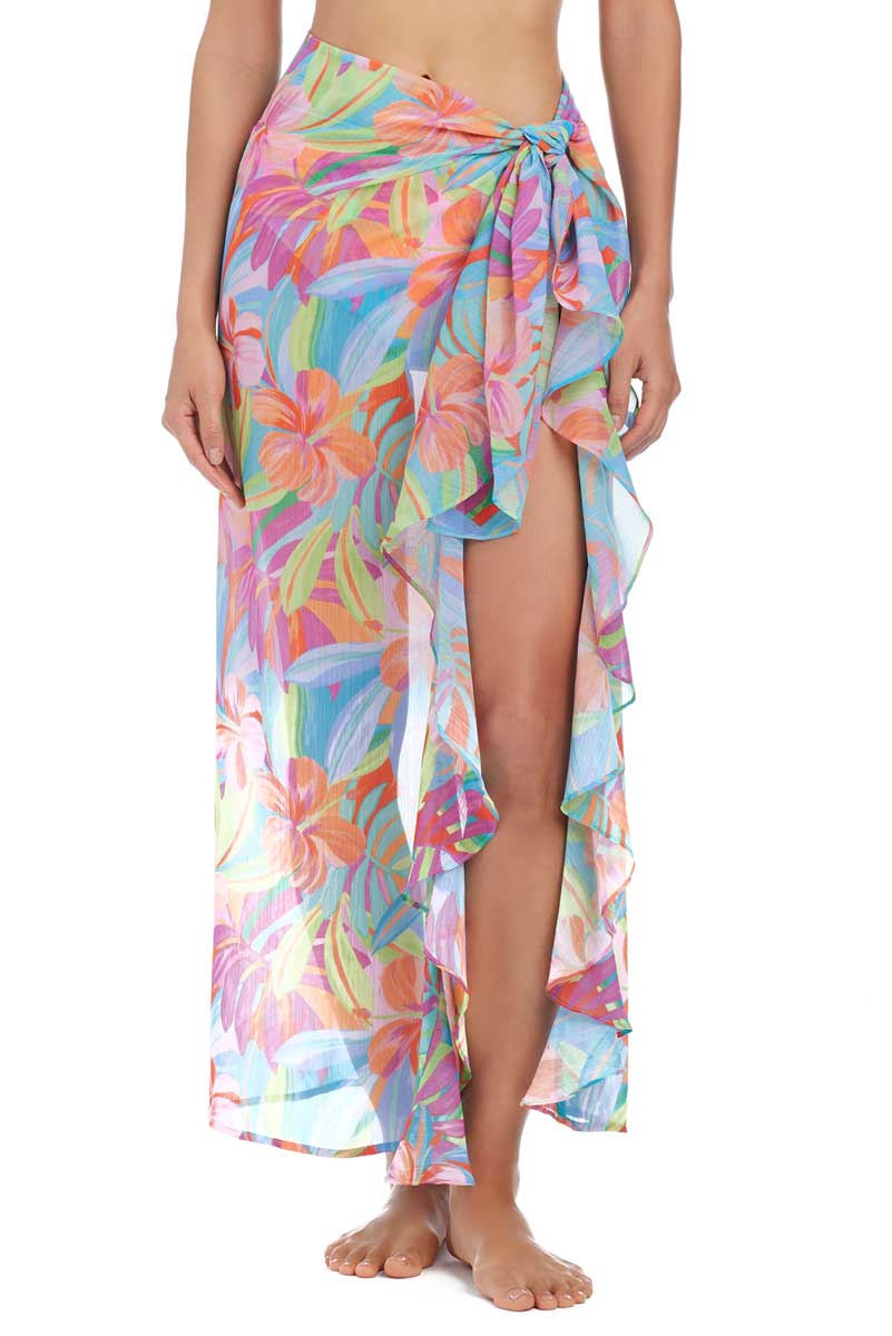 Bleu: Bellissino Botanica Ruffle Sarong