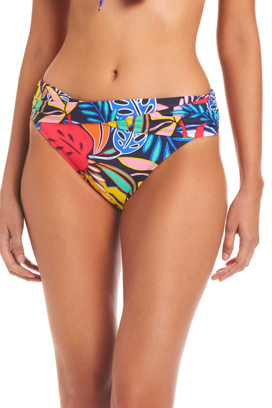 Bleu: Color Field Sarong Hipster Bikini Bottom