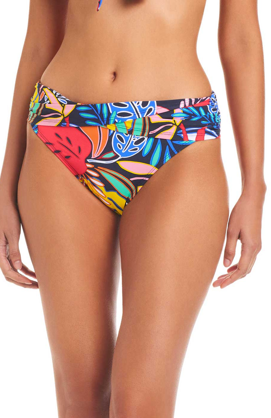 Bleu: Color Field Sarong Hipster Bikini Bottom