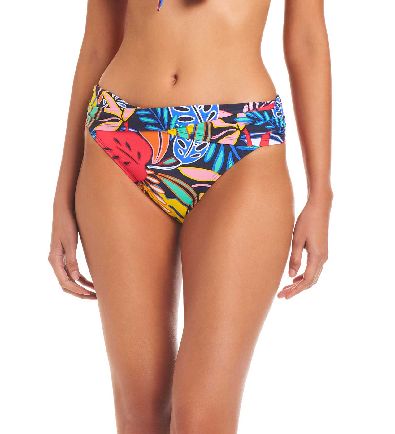 Bleu: Color Field Sarong Hipster Bikini Bottom
