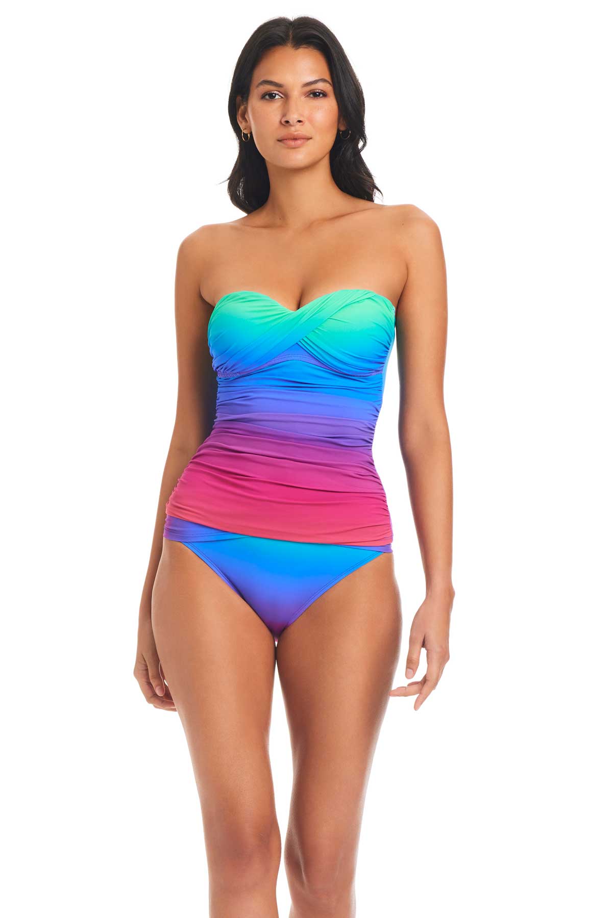 Bleu: Heat Of The Moment Twist Bandeau Tankini Top